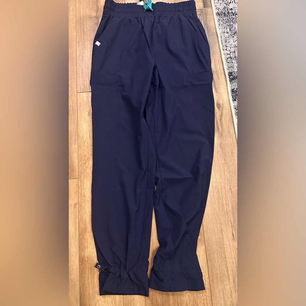 FIGS SAUMER HIGH WAISTED JOGGER SCRUB PANTS PETITE XS NAVY